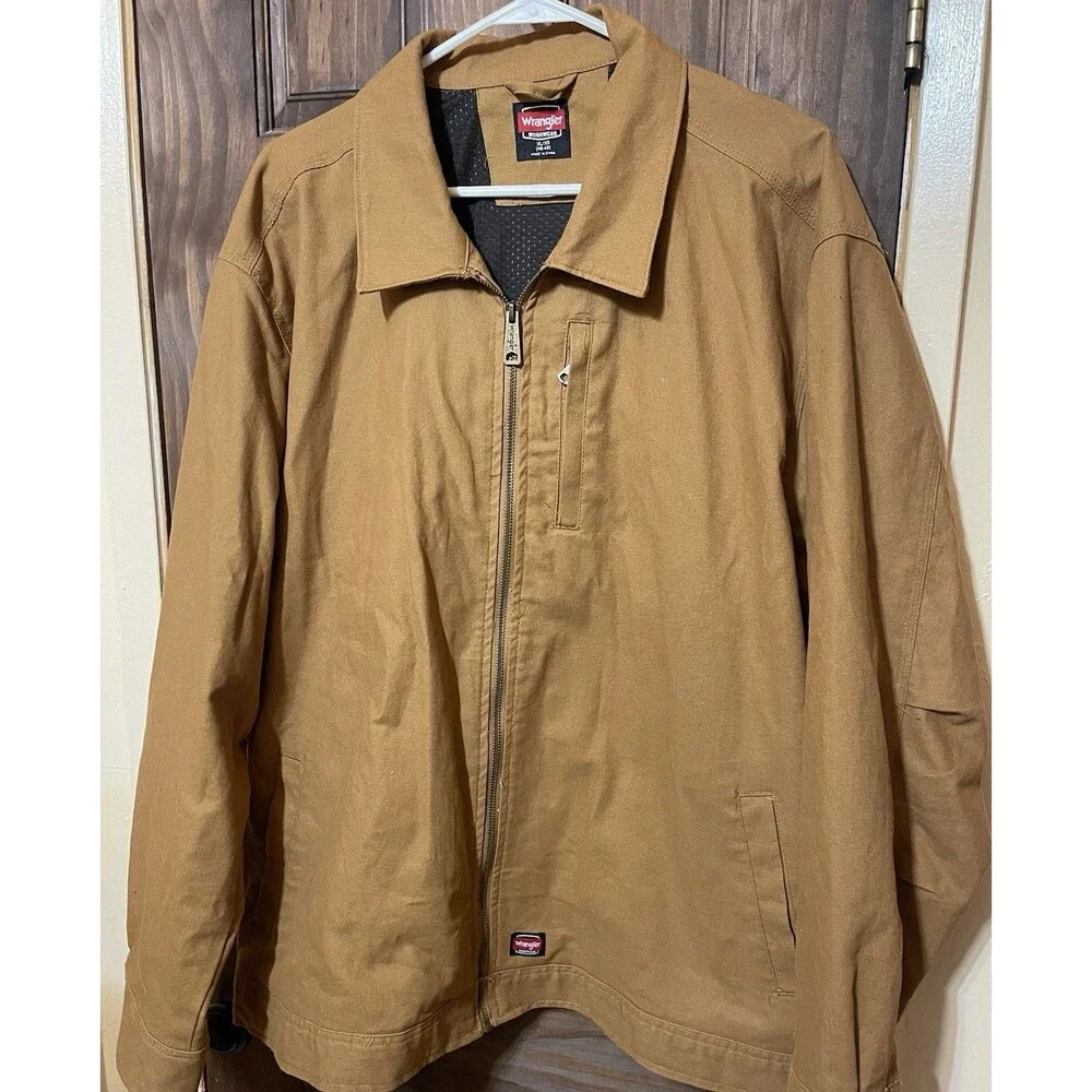 Brown Lightweight Wrangler Zip Up Work Jacket XL